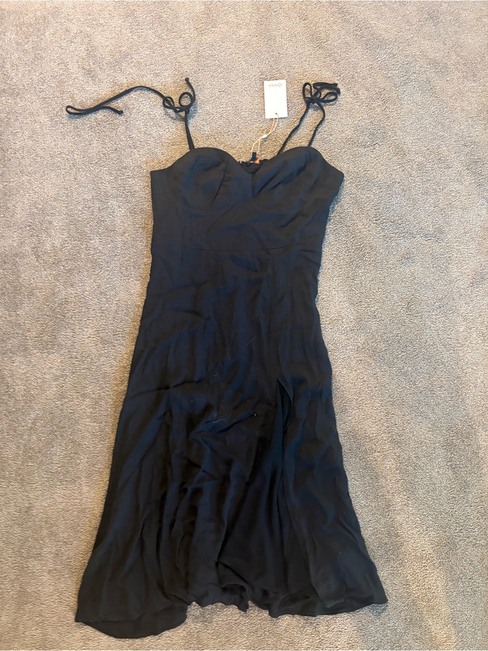 Black Spaghetti-Strap Midi Dress